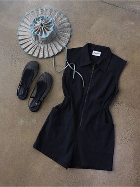 Noble Black Ash Utility Tanksuit Romper 3X